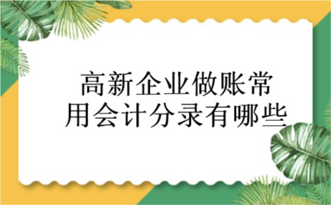 高新企业做账常用会计分录有哪些 高新企业做账常用会计分录有哪些