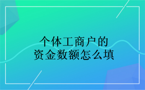 个体工商户的资金数额怎么填