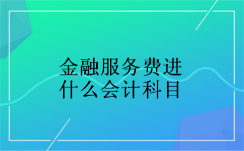 金融服务费进什么会计科目 金融服务费进什么会计科目