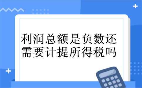 利润总额是负数还需要计提所得税吗 利润总额是负数还需要计提所得税吗