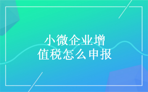 小微企业增值税怎么申报