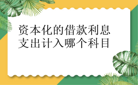 资本化的借款利息支出计入哪个科目