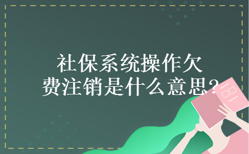 社保系统操作欠费注销是什么意思?