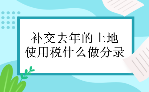 补交去年的土地使用税什么做分录