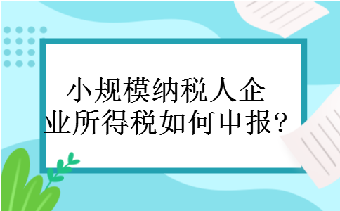 小规模纳税人企业所得税如何申报?