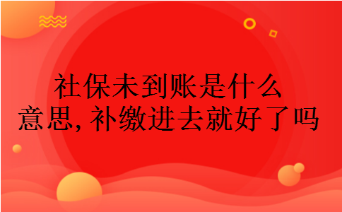 社保未到账是什么意思,补缴进去就好了吗