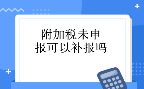 附加税未申报可以补报吗
