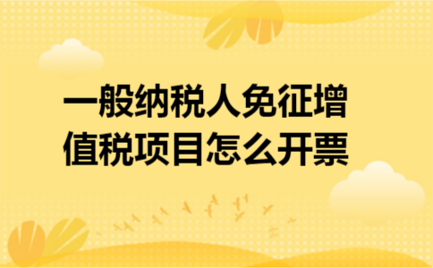 一般纳税人免征增值税项目怎么开票 一般纳税人免征增值税项目怎么开票