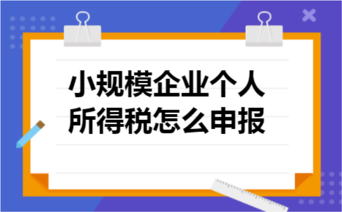 小规模企业个人所得税怎么申报