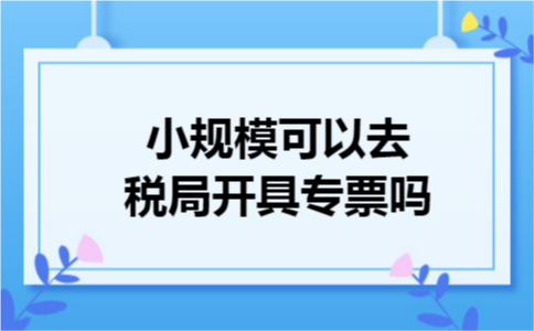 小规模可以去税局开具专票吗