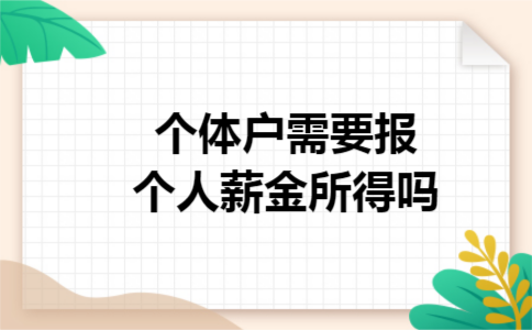 个体户需要报个人薪金所得吗