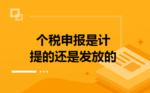 个税申报是计提的还是发放的