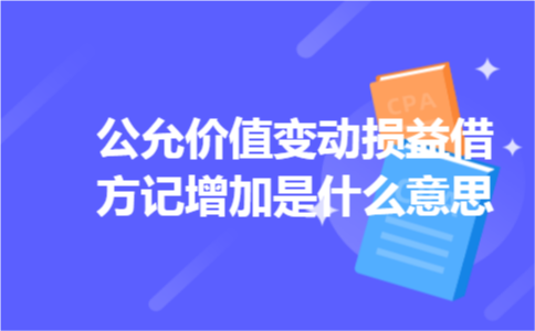 公允价值变动损益借方记增加是什么意思