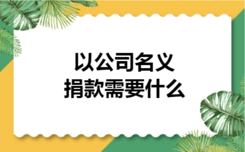 以公司名义捐款需要什么