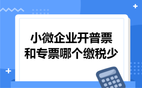 小微企业开普票和专票哪个缴税少