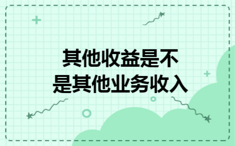 其他收益是不是其他业务收入
